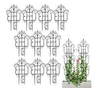 Clôture de jardin, treillis de petites | Bordure de clôture de jardin empilable - Clôtures extérieures avec bords de fleurs amovibles - 10 pièces pour décoration de patio et extérieur