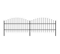 Clôture de jardin - vidaXL - Acier - 0,75-1 x 3,4 m - Noir - Panneaux et poteaux inclus