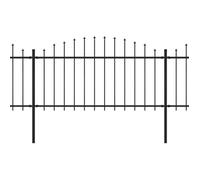 Clôture de jardin - vidaXL - Acier - 1,25-1,5 x 8,5 m - Noir - Panneaux et poteaux inclus