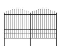 Clôture de Jardin à Dessus en Lance Panneaux de Clôture Décorative Barrière de Jardin Patio Ferme Extérieur (1,75-2)x3,4 m Acier
