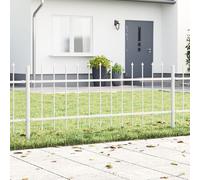 Clôture De Jardin Vidaxl Avec Pointe De Lance Blanche 6,8x0,6 M En Acier