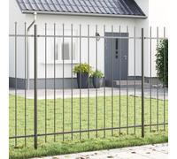 Clôture De Jardin Vidaxl Avec Pointe De Lance Grise 8,5x1,5 M En Acier