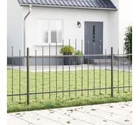 Clôture De Jardin Vidaxl Avec Sommet Arrondi Grise 11,9x1 M Acier