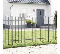 Clôture De Jardin Vidaxl Avec Sommet En Arc Gris 5,1x0,8 M En Acier