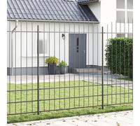 Clôture De Jardin Vidaxl Avec Sommet En Arc Gris 5,1x2 M En Acier
