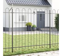 Clôture De Jardin Vidaxl Avec Sommet En Arceau, Gris, 5,1 X 1,5 M, En Acier
