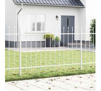 Clôture De Jardin Vidaxl Avec Sommet En Lance Blanc 1,7x1 M Acier