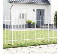 Clôture De Jardin Vidaxl Avec Sommet En Lance Blanche 6,8x0,8 M Acier