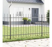 Clôture De Jardin Vidaxl Avec Sommet En Lance, Grise, 11,9x1 M, En Acier