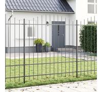 Clôture De Jardin Vidaxl Avec Un Dessus Arrondi, Gris, 6,8x1,75 M En Acier