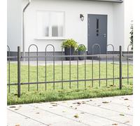 Clôture De Jardin Vidaxl Avec Un Sommet Arrondi Gris 5,1x0,6 M En Acier