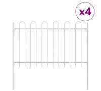 Clôture De Jardin Vidaxl Avec Un Sommet En Arc Blanc De 6,8 X 0,8 M En Acier