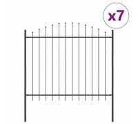 Clôture de jardin vidaXL avec un sommet en arc gris 11,9x1,5 m en acier