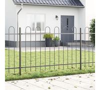 Clôture De Jardin Vidaxl Avec Un Sommet En Arc Gris, 6,8x1,2 M En Acier
