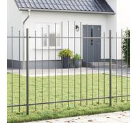 Clôture De Jardin Vidaxl Avec Un Sommet En Arc, Grise, 11,9x1,25 M En Acier