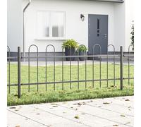 Clôture De Jardin Vidaxl Avec Un Sommet En Arc, Grise, 6,8x0,6 M En Acier