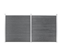 vidaXL Clôture de jardin WPC 353x186 cm – Matériau composite, gris – Assemblage requis