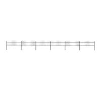 vidaXL Clôture de jardin Pointe de lance Grise 8,5x1,5 m Acier