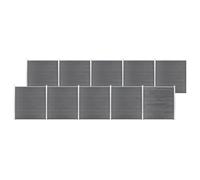 Clôture de jardin WPC 1737 x 186 cm, système composite en bois et plastique robuste, extensible, pour l'intimité du jardin et de la cour - Gris