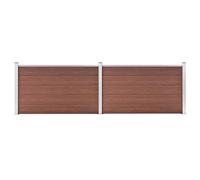 Clôture de jardin WPC 353 x 106 cm, marron, composite bois-plastique pour jardin et terrasse, durable, résistant aux intempéries, facile à monter