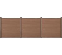 Clôture de jardin WPC avec poteaux Brise-vue Brise-vent Clôture à lamelles 183x531cm [neu.holz]