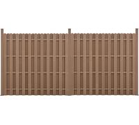Clôture de jardin WPC Clôture à lamelles brise-vue 376x185cm brun [neu.holz]