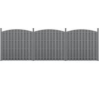Clôture de jardin WPC Clôture pare-vue Clôture brise-vent Clôture à lamelles 562x(165-185)cm Ronde