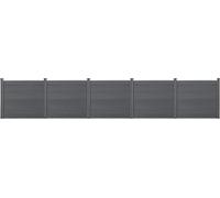 Clôture de jardin WPC Gris avec poteaux Clôture à lamelles brise-vue 165x770cm [neu.holz]