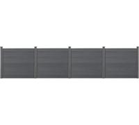 Clôture de jardin WPC Gris avec poteaux Clôture à lames brise-vue 165x618cm [neu.holz]