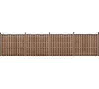 Clôture de jardin WPC Paroi de protection visuelle Paravent Clôture à lamelles 747x185cm Marron [neu.holz]