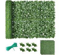 Clôture de lierre artificiel - 1 x 5 m - Feuille verte - Décoration murale - Fausse herbe - Pour protéger l'intimité - Décoration de jardin - Résistant aux UV - Installation facile