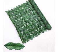 Clôture de lierre artificiel, rouleau de haie verte artificielle, clôture d'intimité, treillis de feuilles pour balcon, décoration murale (impression couleur, feuilles de lierre vertes, 1 x 3 m)