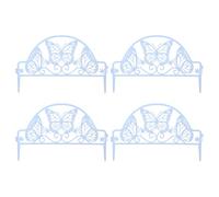 Clôture de Patio Décorative 4 Pièces en Plastique Blanc | Style Simple et Classique, Usage Cour et Jardin, Ornement Paysager pour Aménagement Extérieur