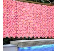 Clôture de plantes artificielles sur le thème des hortensias pour jardin, cour, décoration extérieure, arche de mariage et installation de style (50 x 300 cm, orange clair)