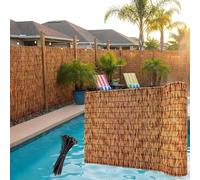 Clôture de Saule pour Jardin Terrasse, Brise-Vue pour Patio Balcons, Canisse en Bambou Naturel pour Extérieur, Barreau Brise Vue Ombrag, Tapis de Clôture Décorative en Canne(Marron,H0.7 x L2.2m)