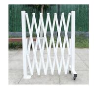 Clôture de sécurité pliable portable extensible en métal avec roues Barrière de contrôle de la circulation temporaire pour usage industriel et scolaire Blanc 100 x 350 cm