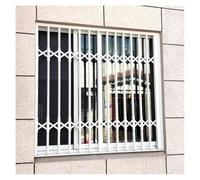 Clôture de sécurité réglable for portes et fenêtres en alliage d'aluminium blanc, poulie silencieuse, push-pull, pliable, antichute, antivol, clôture de protection(W38xH24in/95x60cm)