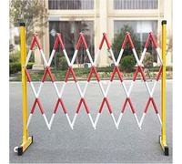 Clôture de signalisation extensible, barrière de sécurité industrielle avec roues, clôture de route mobile pour l'entretien et la construction (rouge et blanc, 1,2 x 2 m)