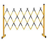 Clôture de signalisation rétractable en métal extensible - Barrière de sécurité rétractable - Divise facilement la terre sans homme (jaune noir, 1,2 x 3 m)