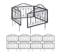 Clôture décorative de Jardin en métal, 12 Panneaux extérieurs avec Ornements, Bordure de Jardin Vintage, 6,75 m, Noir