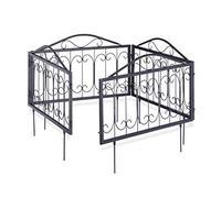 Clôture décorative de jardin en métal, 8 panneaux extérieurs avec ornements, bordure de jardin vintage, 4,5 m, noir