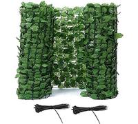 Clôture décorative de jardin - Panneau de haie de lierre artificiel en maille plastique vert treillis extérieur 1 x 8 m Parfait pour la décoration de la maison et du jardin
