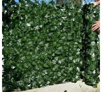 Clôture décorative de lierre artificiel, 3 m x 0,5 m, clôture de jardin, haie artificielle, rouleau de haie verte, clôture d'intimité, treillis de feuilles pour balcon, décoration murale extérieure
