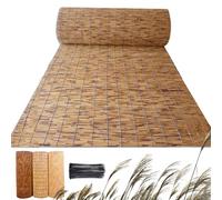 Clôture décorative en bambou de 1,8 m de haut et robuste, facile à découper, rouleaux de clôture pour balcon, revêtement en fil métallique jaune naturel (6 x 7 m)
