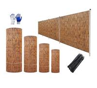 Clôture décorative en bambou de qualité supérieure de 0,6 m à 1,8 m, facile à découper, sur pied, pour jardin, balcon, cour, parfaite pour la Saint-Valentin et les fêtes de fin d'année (1,3 x 2 m)