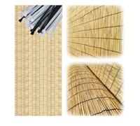 Clôture d'extérieur de 1,5 m x 5 m - Clôture d'intimité pour balcon - Barrière de séparation en bambou naturel pour cour (A2 105 x 1000 cm)