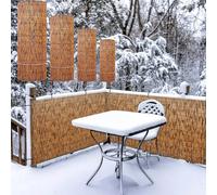 Clôture d'extérieur en bambou - Clôture de jardin de 1,1 x 5 m pour balcon, terrasse et arrière-cour - Clôture d'intimité résistante aux intempéries pour des espaces extérieurs améliorés