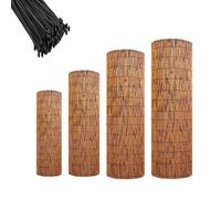 Clôture d'extérieur en bambou naturel - Brise-vue décoratif pour terrasse, balcon et jardin - Facile à couper - Bloque le vent - 1,53 x 5 m (H x L)