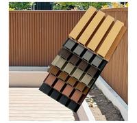 Clôture d'extérieur en bois composite et plastique résistant aux intempéries - Clôture décorative à lattes pour portails et balcons (gris, 22 x 100 cm)
