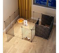 Clôture d'intérieur for animaux de compagnie Clôture en métal for animaux de compagnie Cage de tente Clôture pliable avec portail Clôture en fil métallique Clôture de balcon Cage de maison(163*111*47CM)
